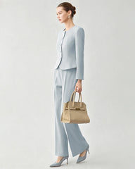 Triacetate Silk Lined Sculpting Peplum Jacket