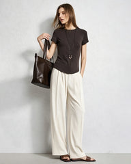 Triacetate Silk Lined Straight Leg Pants