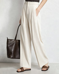 Triacetate Silk Lined Straight Leg Pants