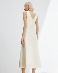 Triacetate Sleeveless A-Line Maxi Dress