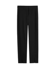 Triacetate Slim Ankle Pants with Front Slit