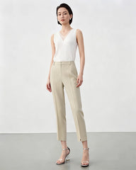 Triacetate Slim Fit Ankle Pants