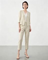 Triacetate Slim Fit Ankle Pants