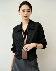 Triacetate Tailored Button Up Blouse