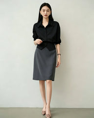 Triacetate Tailored Button Up Blouse