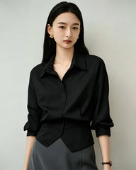 Triacetate Tailored Button Up Blouse