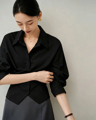 Triacetate Tailored Button Up Blouse