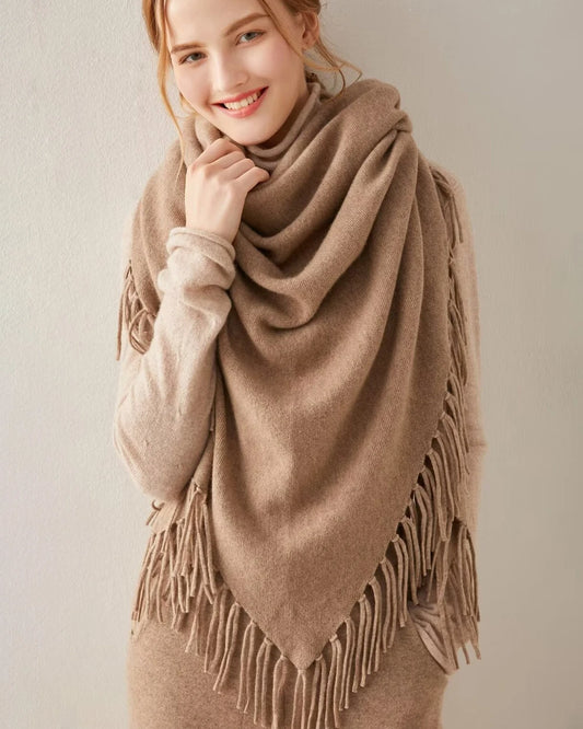 Triangular Tassel Cashmere Scarf