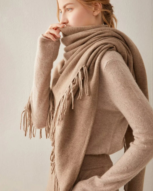 Triangular Tassel Cashmere Scarf