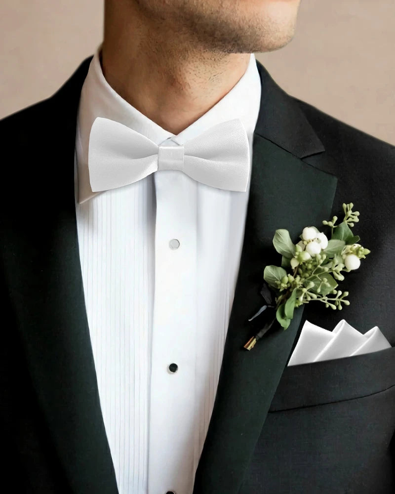 Washable Silk Bow Tie and Pocket Square Set