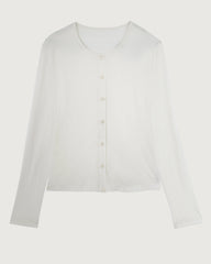 Washable Silk Jersey Button Front Cardigan