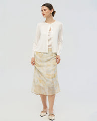 Washable Silk Jersey Button Front Cardigan