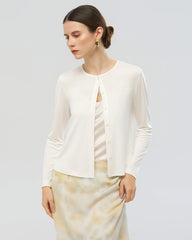 Washable Silk Jersey Button Front Cardigan