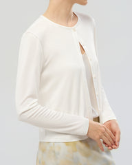 Washable Silk Jersey Button Front Cardigan