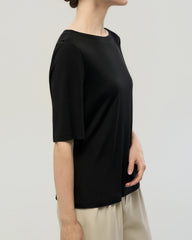 Washable Silk Jersey Crew Neck T Shirt