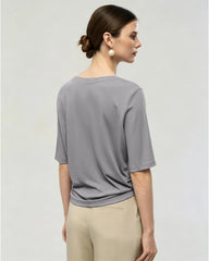 Washable Silk Jersey Crew Neck T Shirt