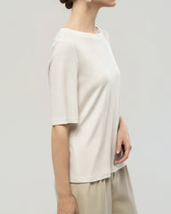 Washable Silk Jersey Crew Neck T Shirt