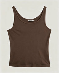 Washable Silk Jersey Double Scoop Neck Tank