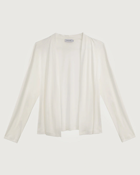 Washable Silk Jersey Draped Cardigan