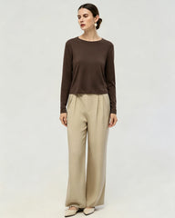 Washable Silk Jersey Long Sleeve T Shirt