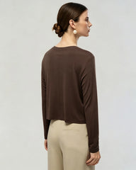 Washable Silk Jersey Long Sleeve T Shirt