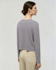 Washable Silk Jersey Long Sleeve T Shirt