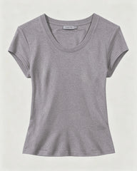 Washable Silk Jersey Scoop Neck Fitted T Shirt