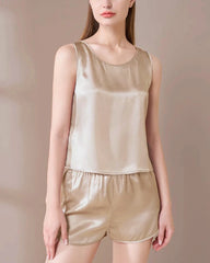 Washable Silk Pajama Tank Top Set