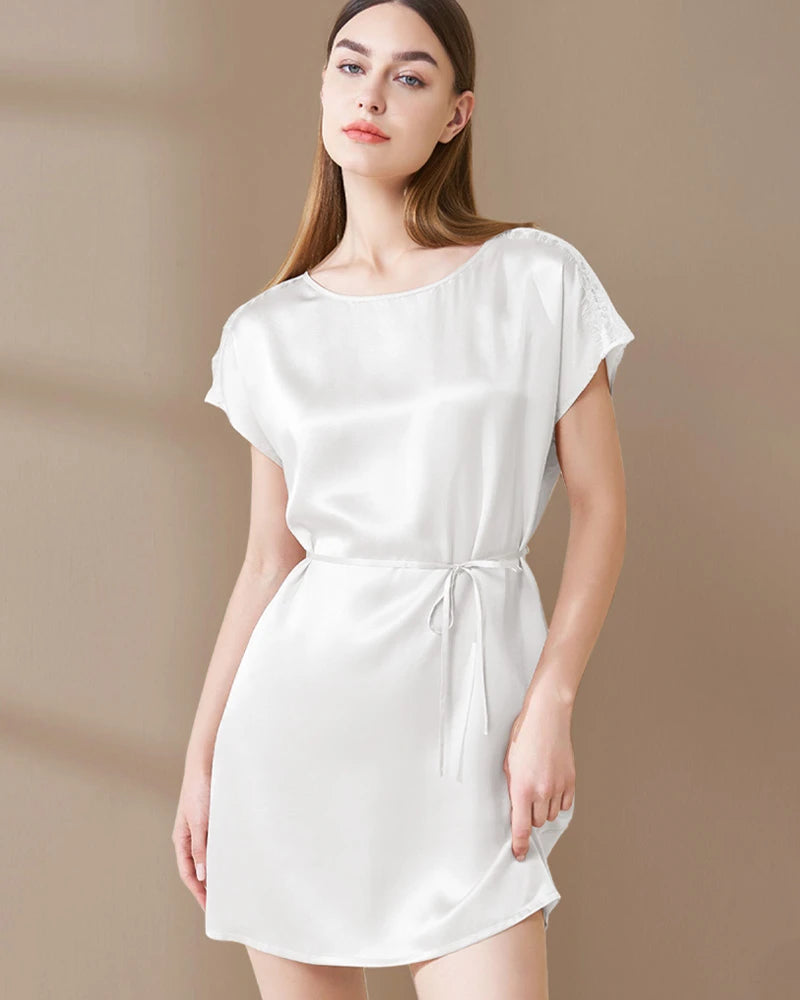 Washable Silk and Lace Pajama Dress