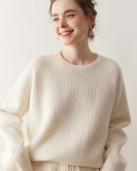 Women's Cashmere Wool Knit Sweater and Shorts Set