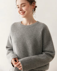 Women's Cashmere Wool Knit Sweater and Shorts Set