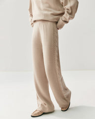 Women's Cashmere Wool Wide Leg Knit Pants