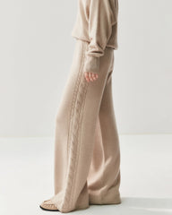 Women's Cashmere Wool Wide Leg Knit Pants