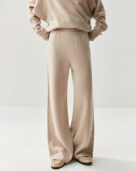 Women's Cashmere Wool Wide Leg Knit Pants