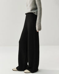 Women's Cashmere Wool Wide Leg Knit Pants