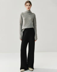 Women's Cashmere Wool Wide Leg Knit Pants