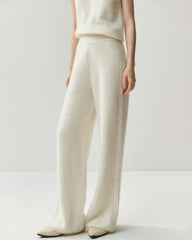 Women's Cashmere Wool Wide Leg Knit Pants