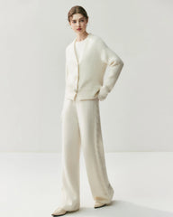Women's Cashmere Wool Wide Leg Knit Pants