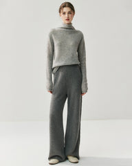 Women's Cashmere Wool Wide Leg Knit Pants