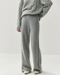 Women's Cashmere Wool Wide Leg Knit Pants