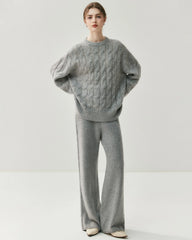 Women's Cashmere Wool Wide Leg Knit Pants