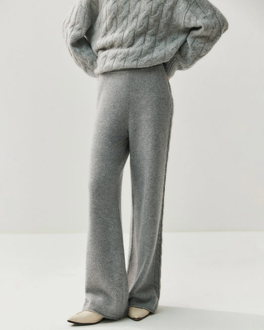 Women's Cashmere Wool Wide Leg Knit Pants
