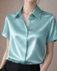 Women's Classic Button Down Silk Shirt