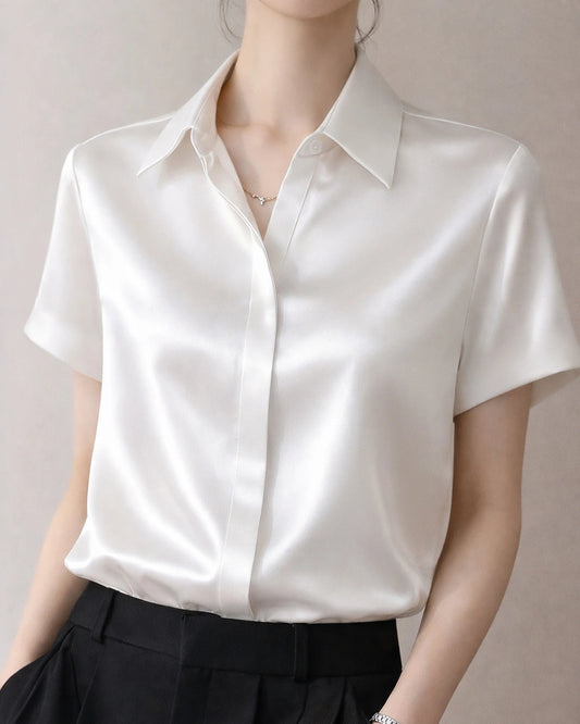 Women's Classic Button Down Silk Shirt