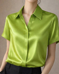 Women's Classic Button Down Silk Shirt
