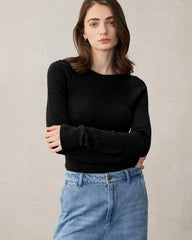 Women’s Crew Neck Wool Cashmere Knit Top