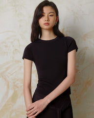 Women’s Fitted Silk Jersey Crew Neck