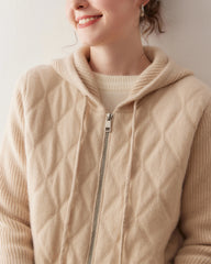 Women’s Hooded Zip-Up Cashmere Cardigan