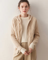 Women’s Hooded Zip-Up Cashmere Cardigan