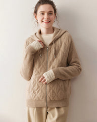 Women’s Hooded Zip-Up Cashmere Cardigan